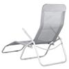 Chaise longue inclinable de jardin SPRINGOS® - Gris - Mécanisme d'équilibre