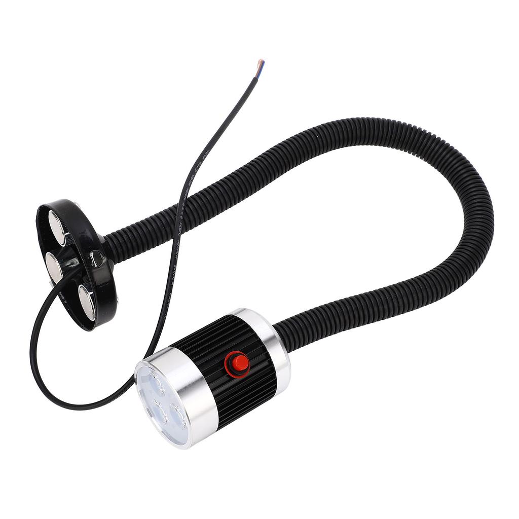 Round Magnetic Base Gooseneck Light Industrial LED CNC Machine Tool Lathe Work Lamp AC220V 3W