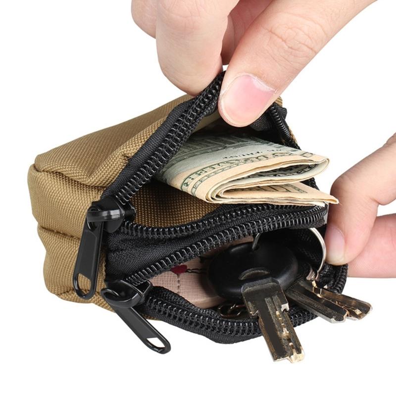 Nylon Tactically Waist Bags Double Pockets Mini Wallets Money Keys Purse Outdoor Small Utility Belt Pouch Wear Resistant