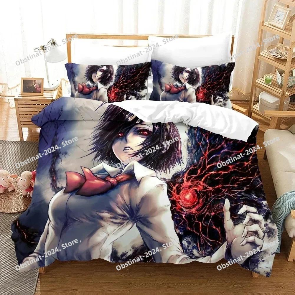 3D Print Anime Tokyo Ghoul Kaneki Ken Bedding Set Printed Duvet Cover Sheet Pillowcase Bed Soft Quilt Cover Full Queen King Size