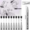 Stylo à pointe fine 0,05-1 mm – Fineliner à encre noire pour le dessin, l'esquisse et le design | Outil de papeterie professionnel, 14,1 cm