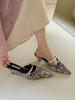 Fantasy Garden~ Gentle Socialite Pointed Toe Half Slippers Women Wear One Word with Thick Heel Muller Shoes