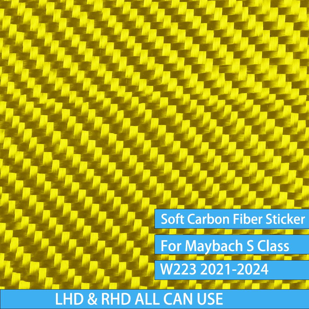 For Mercedes Benz Maybach S Class W223 -2024 Both Sides Of The Armrest Trim Carbon Fiber Decorative Car Accessory Sticker