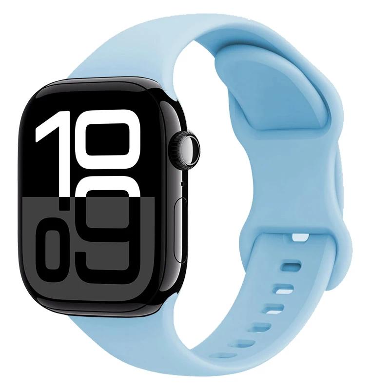 Silicone Strap for Apple Watch Band 45mm 41mm 44mm 40mm 49mm Series 10 46mm 42mm Bracelet for iWatch Ultra 9 8 7 6 5 4 SE2 Strap