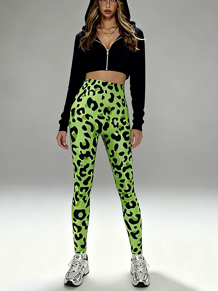 European-American High-Waisted Leopard Print Yoga Pants: Butt-Lifting, Quick-Drying, Outdoor Sportswear