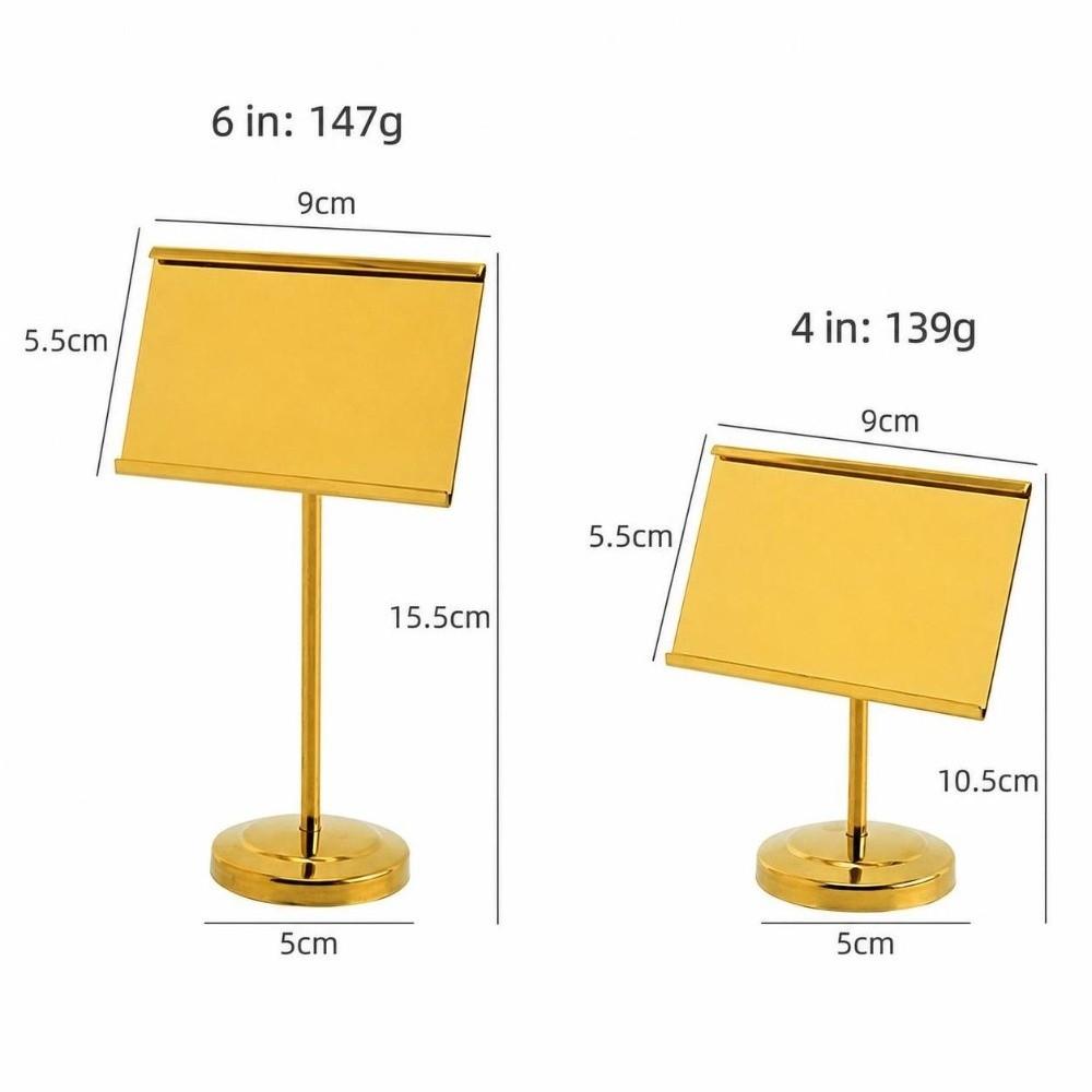 Multifunctional Stainless Steel Place Card Holder Gold/Silver/Black Multifunctional Table Number Stand Seat Card Clip Restaurant