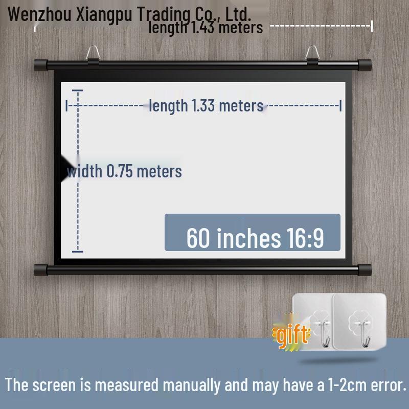 100-Inch Portable Floor-Standing Projector Screen with Stand