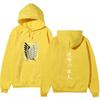 Attack On Titan Wings Of Freedom Hoodie Unisex Fleece Sweatshirt Front Logo Back Japanese Text Print Autumn Winter Pullover