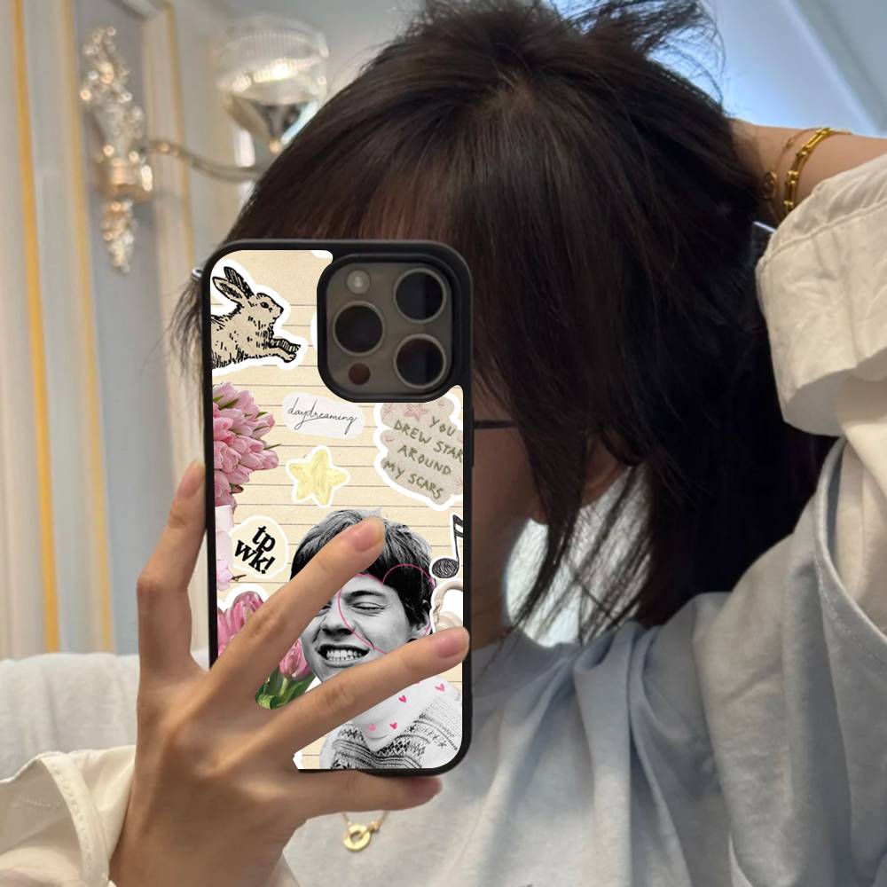 

H-HaRRy Music Styles Black Silicone Hard Plastic Phone Case For Iphone 17 Air 16 15 14 13 12 11 Pro Max PC TPU iphone 16 plus