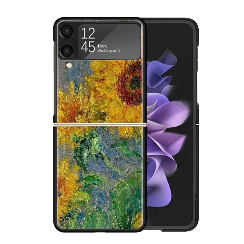 Funda de Teléfono Transparente con Pintura al Óleo de Van Gogh para Samsung Z Flip 7 6 5 4 3 Galaxy ZFlip7 ZFlip6 ZFlip5 ZFlip4 ZFlip3 5G Funda con Estampado