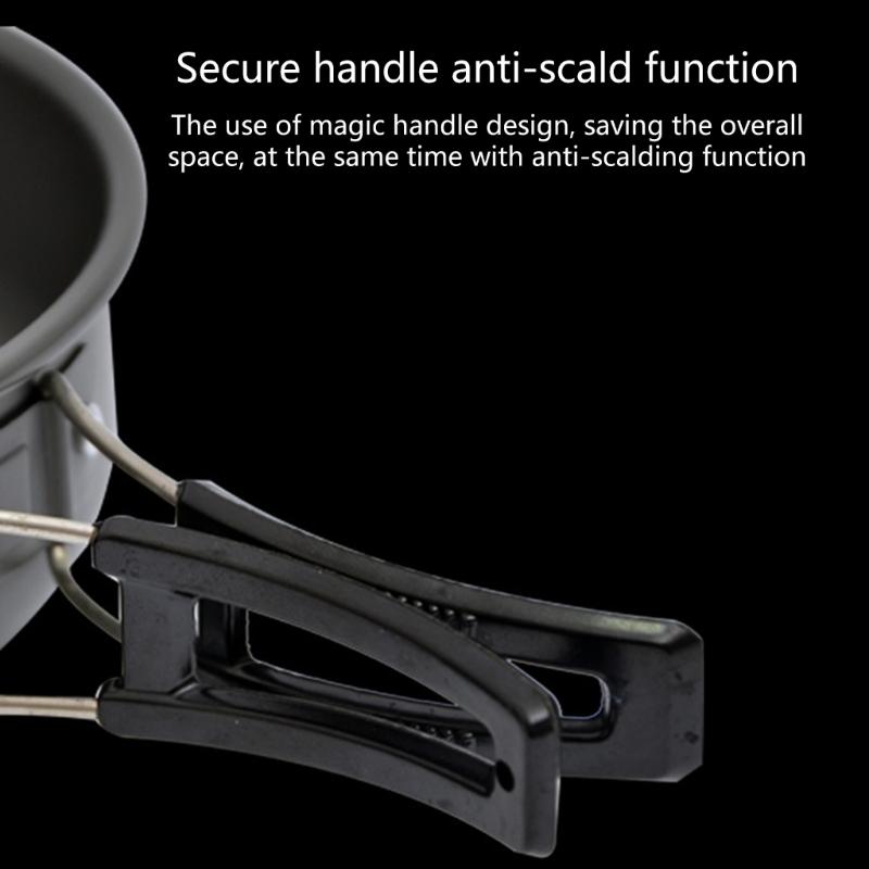 Camping Frying Pan Portable Quick Heating Skillets Foldable Cookware Pot