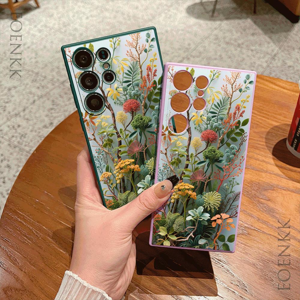 Exotic Flower Soft Phone Case For Samsung Galaxy S25 S24 Ultra S23 S22 S21 S20 Ultra FE Plus Note 10 20 Lite Fashion Gift Cover