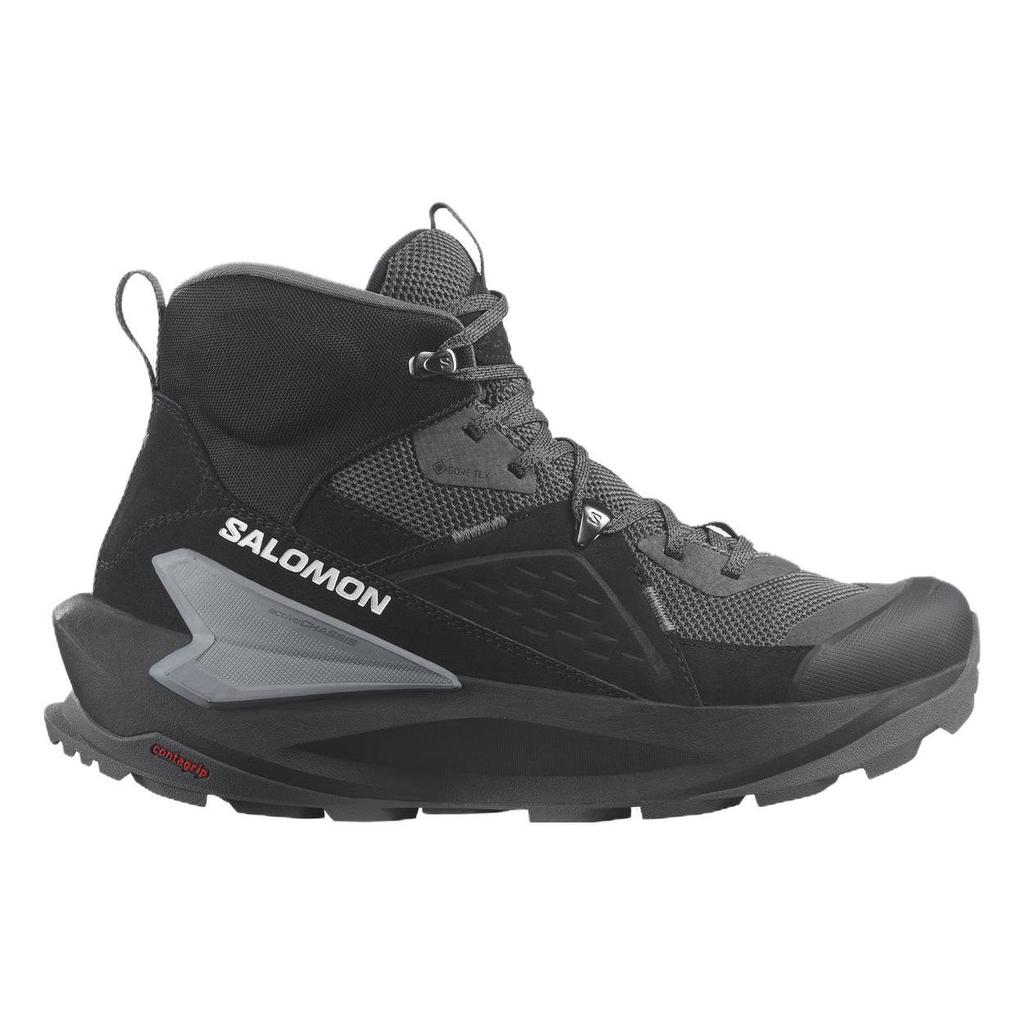 SALOMON Elixir Fabric Leather Comfortable Waterproof High-Top Outdoor Functional Shoes Men Shoes Black 472959