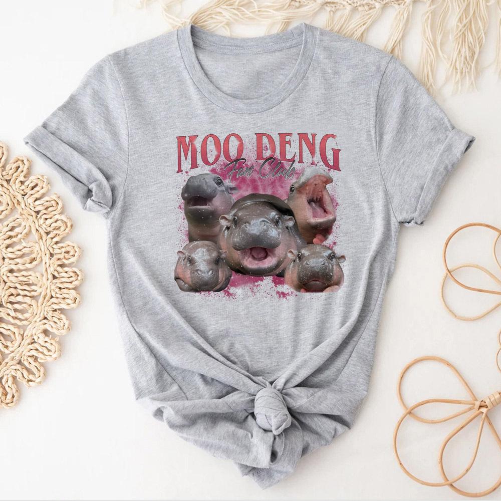 Moo Deng Girl Grunge Digital 2000s Pastel Harajuku  Korean Clothes T-shirt Gothic Pastel Colorful Vintage Retro Breathable