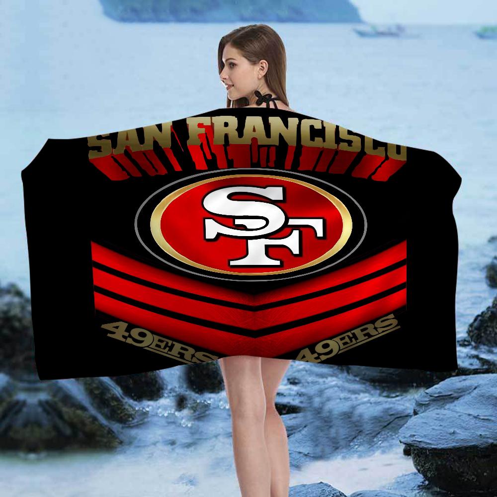 San Francisco 49ers Team Großes Mikrofaser Strandtuch Schnelltrocknendes Handtuch Sandstrandtücher Pooltuch für Reisen Schwimmbad Yoga