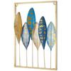 Metal Leaf Wall Hanging Decor | Nature-Inspired Leaf Design | Easy Installation (Set of 2 | Gold)
