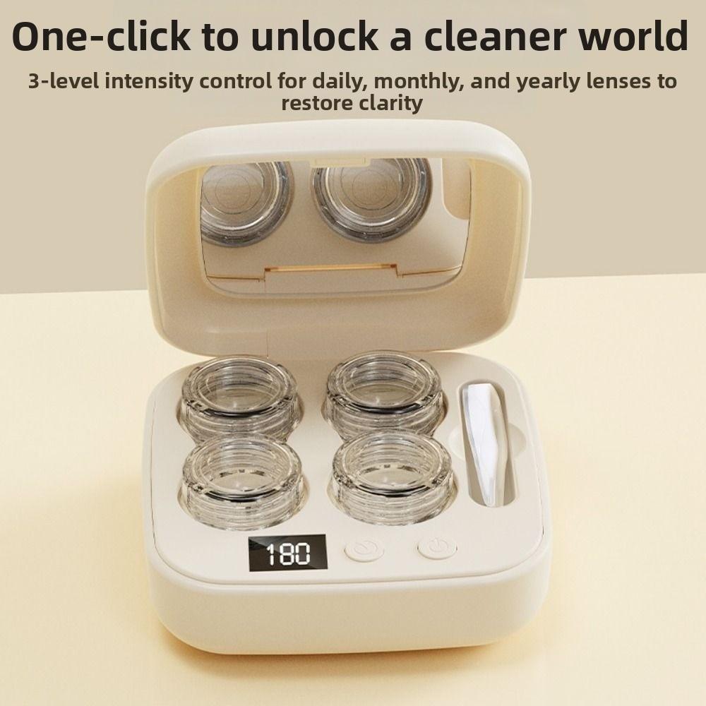 High-frequency Vibration Contact Lens Cleaner USB Rechargeable Ultrasonic Lens Cleaner  Travel Use