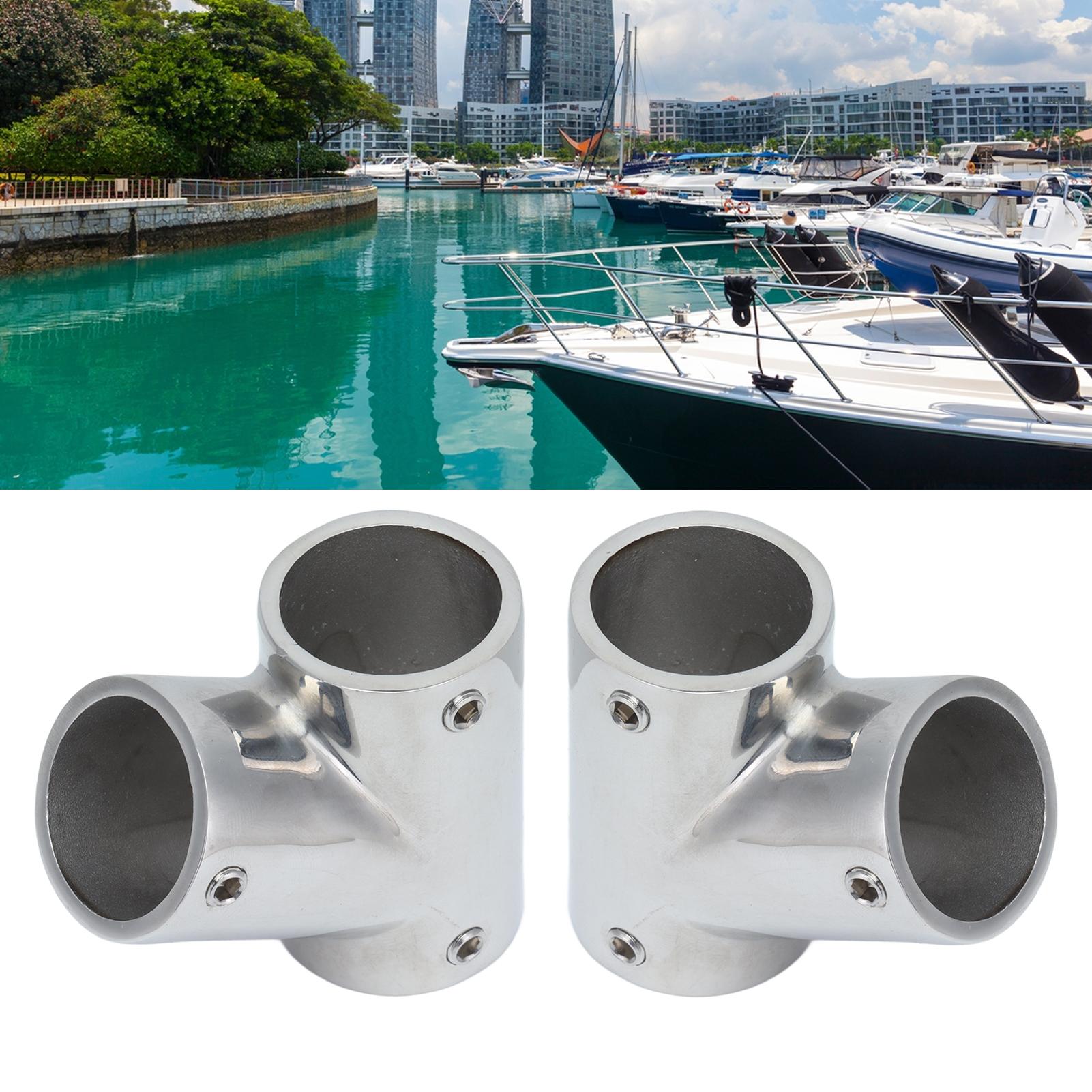 1 Pair of Boat Handrail Fittings Parts 60 Degree 316 Stainless Steel Marine Hardware Left Right