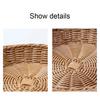 Imitation Wicker Woven Round Basket Bread Tray Serving For Food Fruit Kitchen Organizer Basket