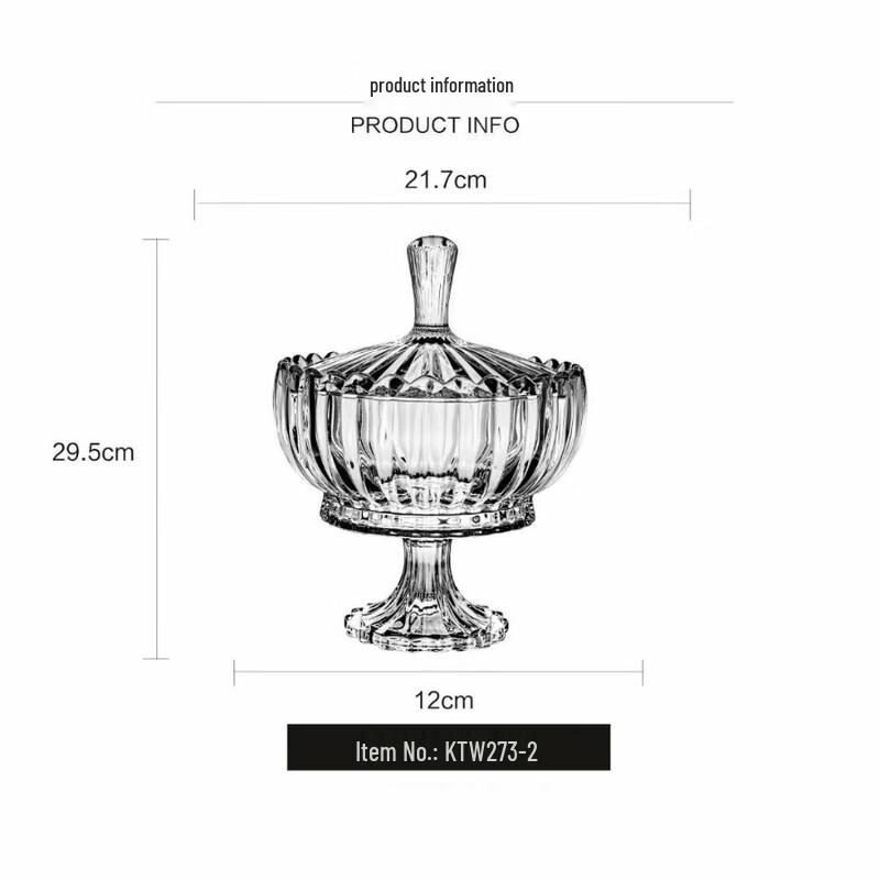 ZISIZ Szklana Miska na Cukierki i Przekąski z Pokrywką na Wysokiej Podstawce z Lotosowym Wzorem