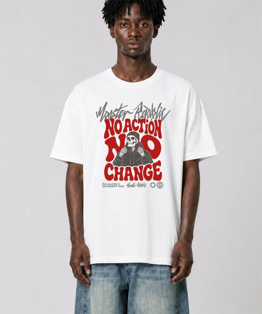 MONSTER REPUBLIC No Change Red T-Shirt White_9165