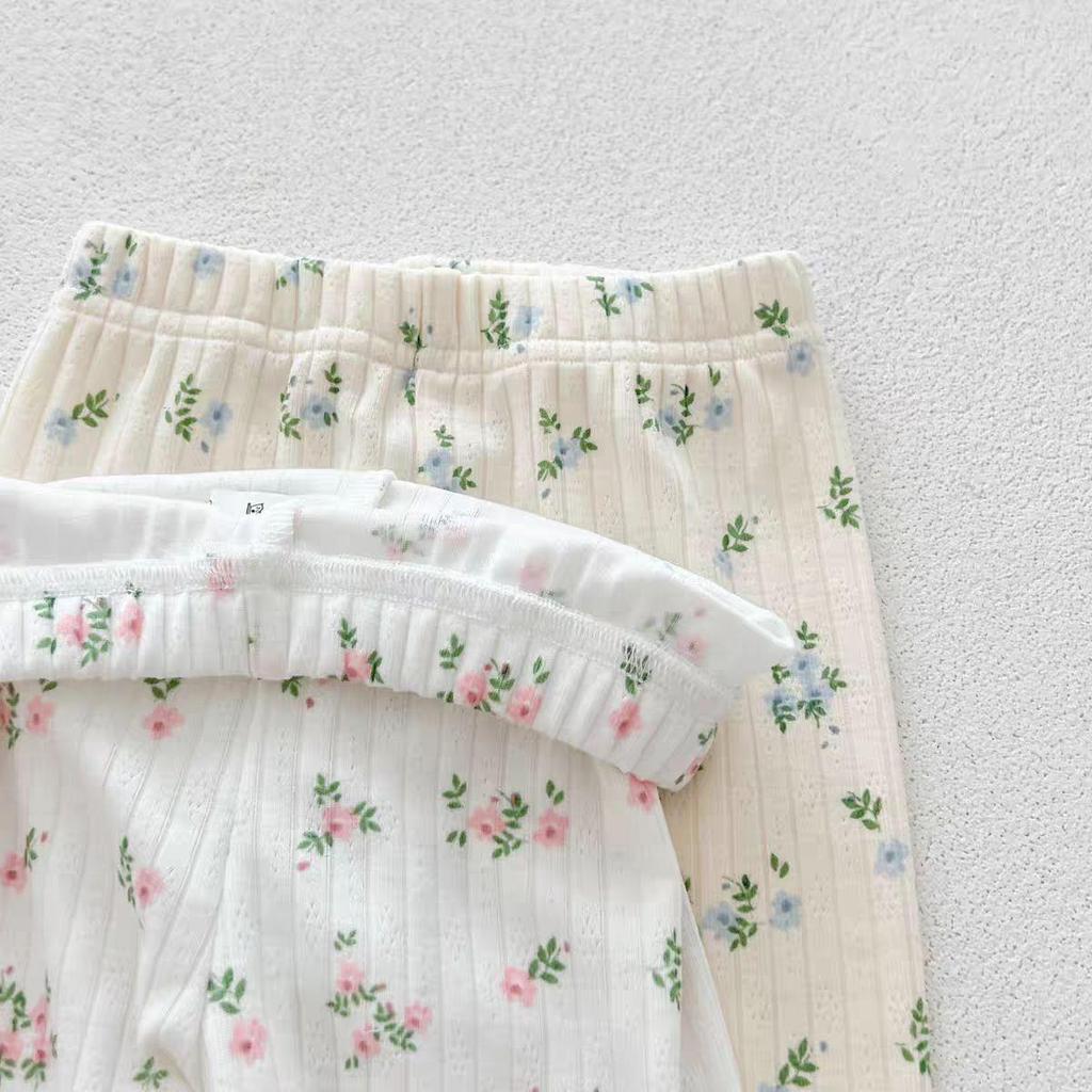 Autumn Baby Girls' Floral Pajama Set: Stylish Long-Sleeve Top & Pants, Casual Two-Piece Homewear