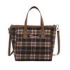 Chic Vintage Plaid Bucket Bag For Women With Soft Fabric And Trendy Street Style