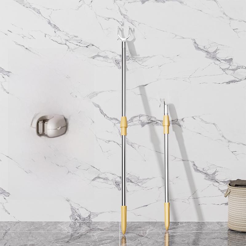 Retractable Clothes Drng Rod Single Prong Clothes Hanger Storage Organizer for Home Dormi Stainl Steel PP Material