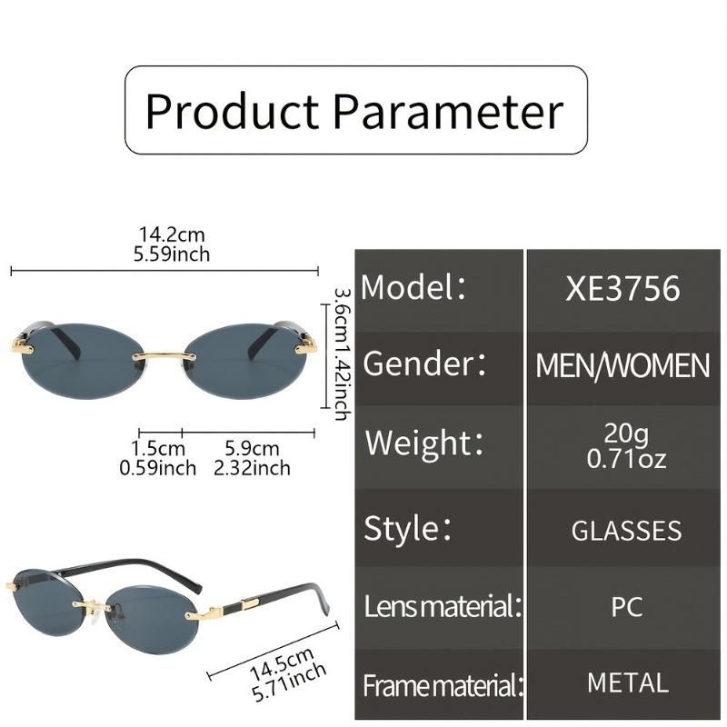 Stylish Rimless Oval Fashion Glasses for Men & Women  Perfect for Casual Wear Parties & Daily Activities