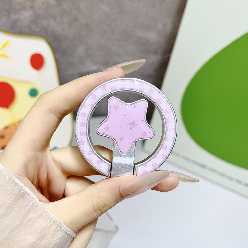 Premium Metal Love MAGsafe Cute Ins Magnetic Suction Bracket New Portable Mobile Phone Folding Cartoon Woman