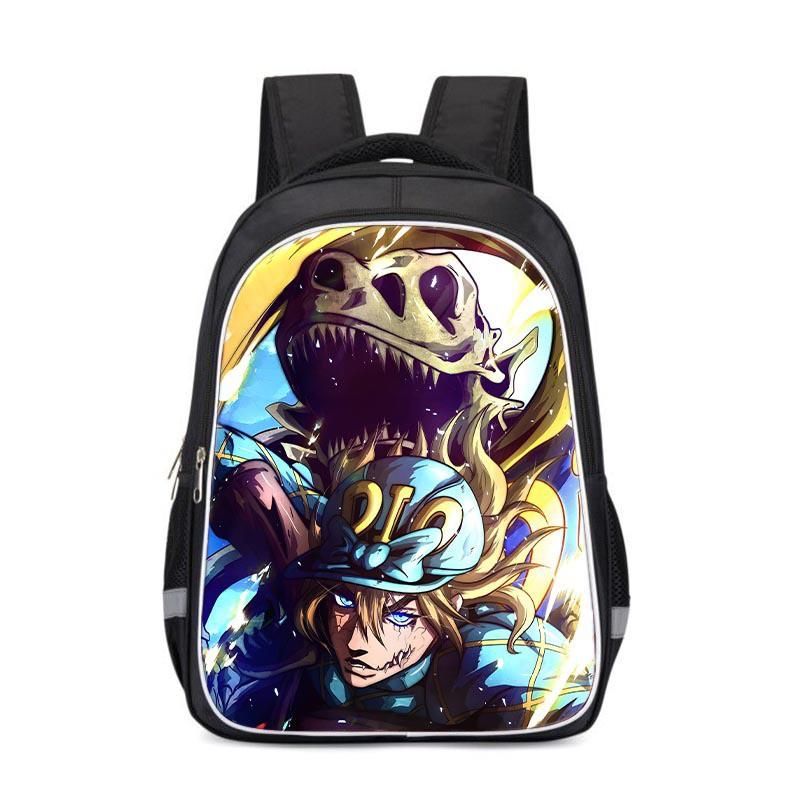 Zaino Scolastico per Bambini JoJo's Bizarre Adventure Borsa Cartoon Anime Ragazzi Ragazze 3-4 Elementare Leggero Ergonomico Tessuto Oxford