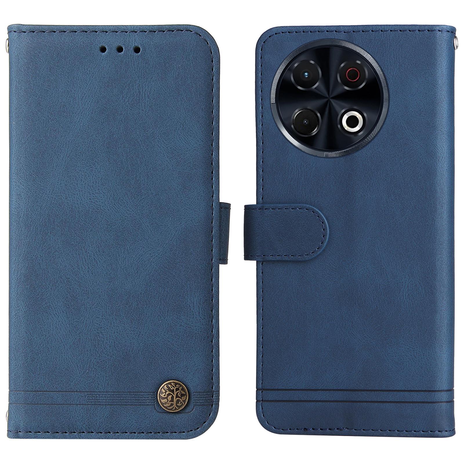 

Для TECNO Spark 30 Pro 4G Кожаные чехлы-кошельки Чехол для телефона с тактильным покрытием С подставкой и ремешком Blue