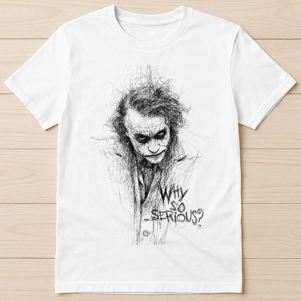 Joker Sketch Gotham Why So Serious BatUnisex Funny Retro Gift Tee T Shirt 8039 S