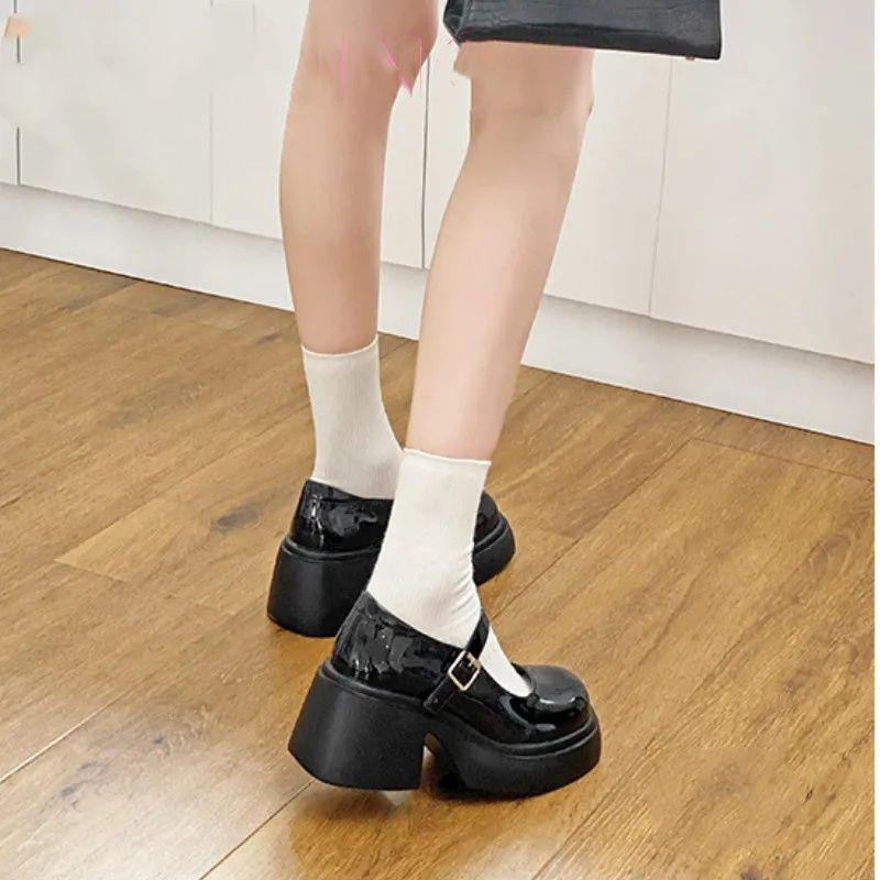 Small Leather Shoes Women's 2025 New British College Style Soft Sister Shoes Muffin Platform Word with Mary Jane Single Shoes Women