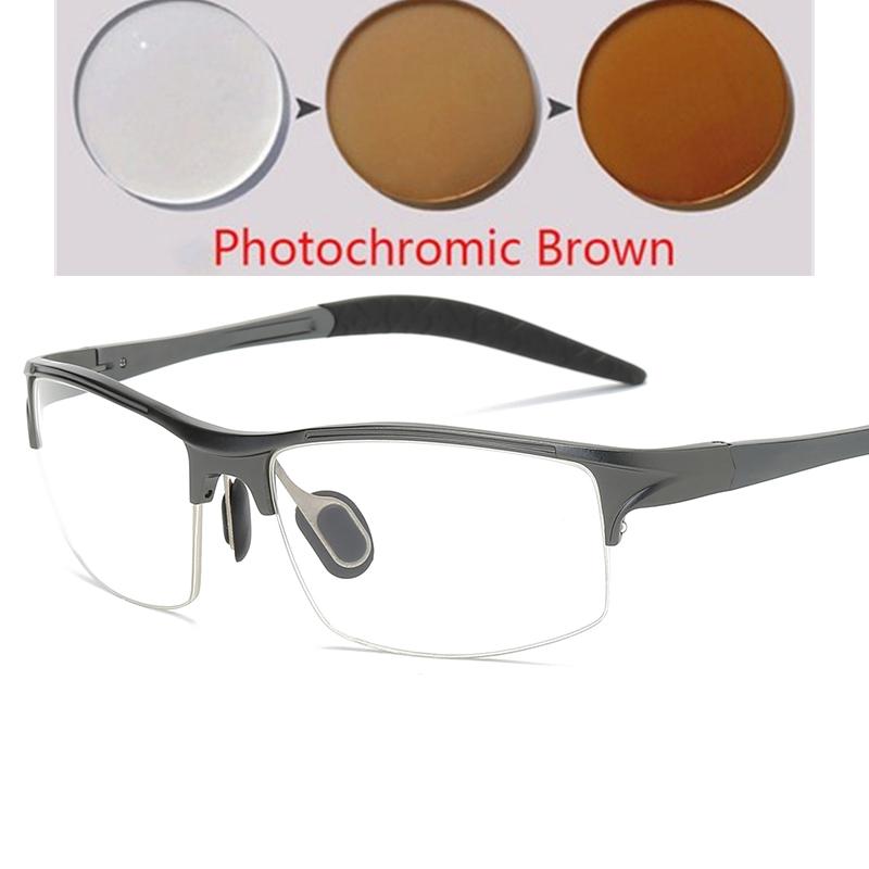 Sport Half Frame Square Prescription Glasses For The Nearsighted Aluminum Magnesium Myopia Spectacles Diopter 0 -0.5 -0.75 To -6