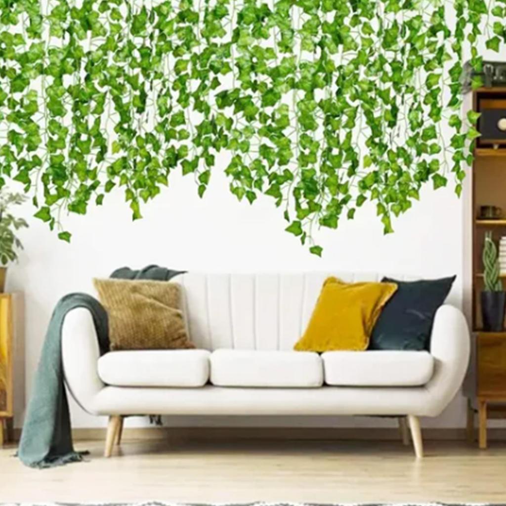 Simulated Ivy Cane Creeper Ivy Decorative Green Plants Ceiling Artificial Vine Eucalyptus Leaves