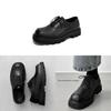 Square Headed Solid Color Leather Shoes With Thick Sole And Antislip Rubber For Men