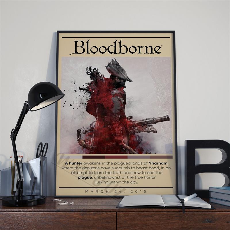 

Видеоигра Bloodborne персонаж холст печать плакат для игровой комнаты гостиная 80 s ретро живопись искусство домашний декор стены картина подарок 21x30cm No Frame