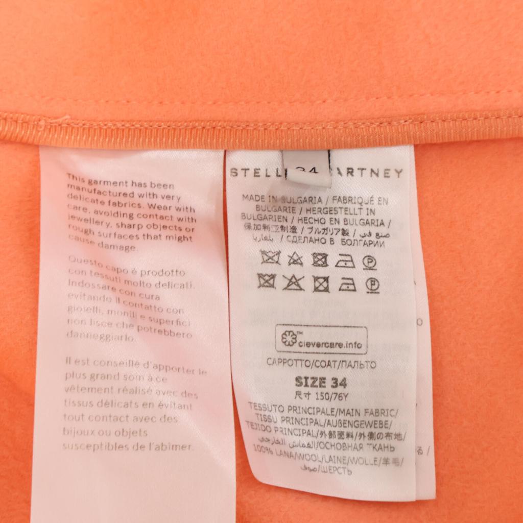 Stella Mccartney [Good Condition/domestic Regular] 603862 SPB11 Wool Oversized Soutien Collar Coat 34 Salmon pinkUsed