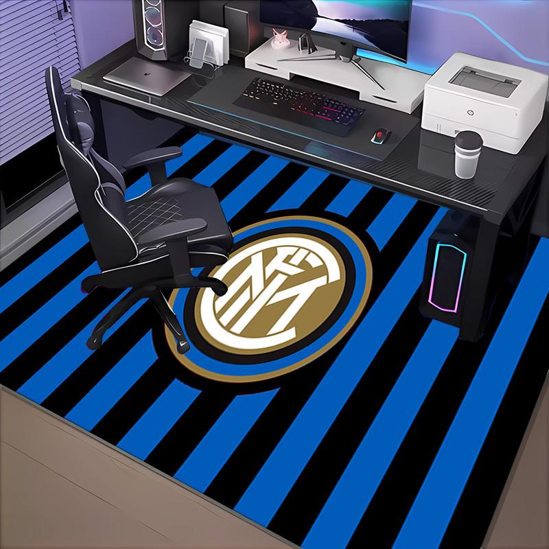 1PC Inter Milan Emblem Rug Game Carpet, Floor Mat for Bedroom Living Room Entryway Rug, Home Decor Idea Gift for Christmas birthday