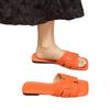 Foreign trade large size 2025 summer new slippers women's solid color simple daily beach slippers new woven belt