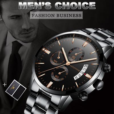Quartz Watch for Men’s 30M Waterproof Men Wrist Watches Stainless Steel Strap Fashion Luxury Mens Quartz Watch Gift Box for Men's Watches