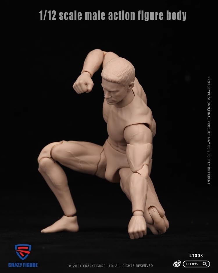 Scale Action Figure CRAZY FIGURE LT003 Male Movable Action Jointed Body and Head [TOYBARJAPAN] 1/12