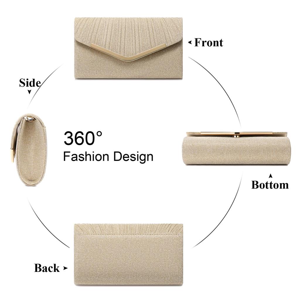 RNIEGA Party Bag, Wedding Shoulder Bag, Clutch Bag for Women, Perfect for Wedding Receptions, Graduations, Coming-of-Age Ceremonies, and More.