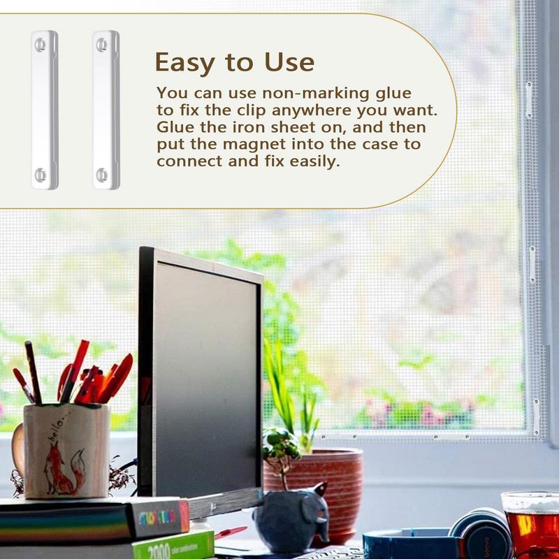 12pcs Magnetic Window Screen Clip Magnets For Mosquitoe Screen Protection No Punching Strong Fixation Windows Mounting Buckle