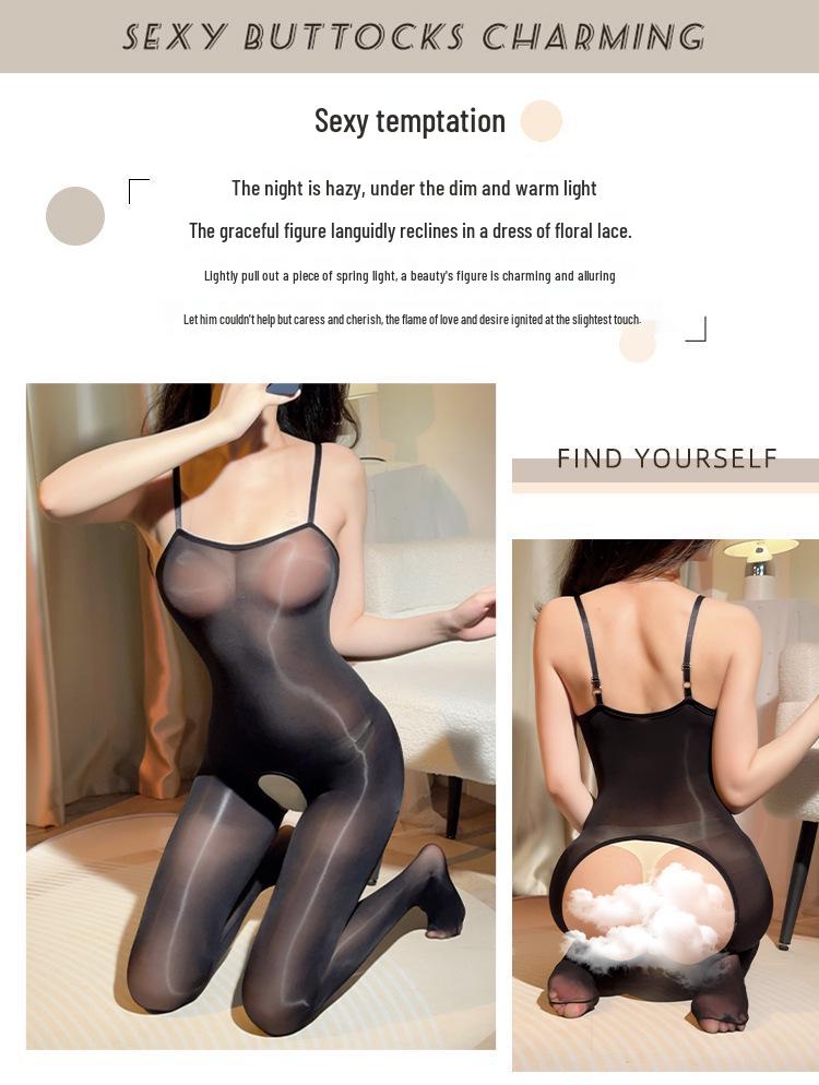 Διαφανές Αμάνικο Μποτάκι με Ανοιχτό Καβάλο & Τιράντες - Ερωτικά Εσώρουχα Ζευγαριού