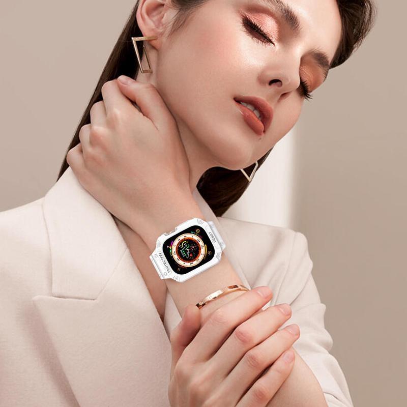 Case Band For Apple Watch 45mm 44mm 49mm 41mm 40mm iWatch Series Ultra 8 7 6 5 SE 4 3 Strap , Sport Protective Replacement Wristband