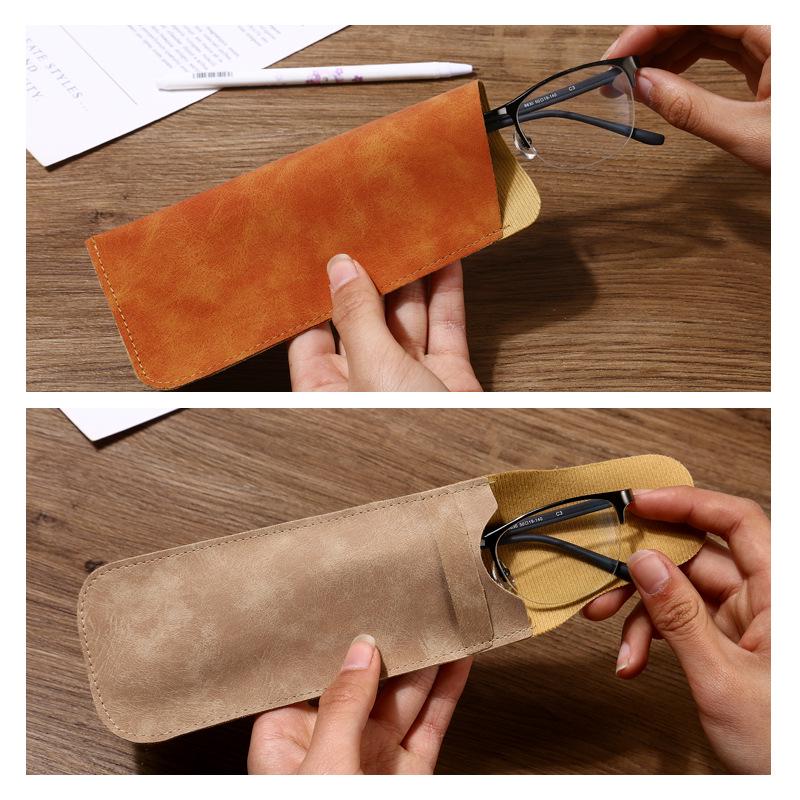 Étui à lunettes en cuir souple premium pour lunettes de soleil et lunettes de lecture - Unisexe, Anti-usure, Portable, Sac de protection