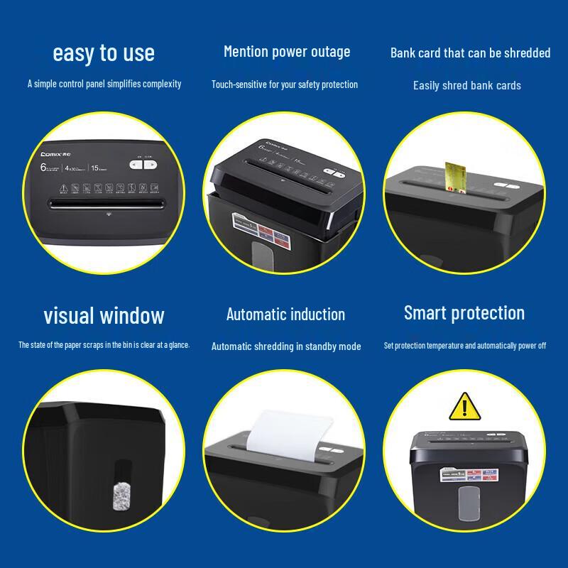 Comix S2206 High-Security Cross-Cut Paper Shredder CN Plug (adapter Included)