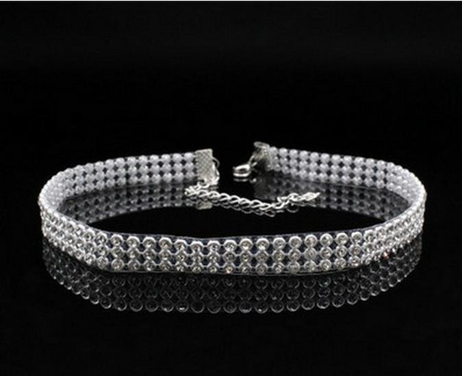 Elegant Women s European American Rhinestone Wedding Choker Necklace